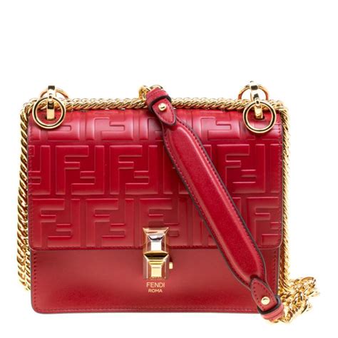 fendi red leather canvas buckle b bag|fendi astrology bags.